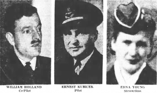 Photos of crew of crashed CPA airliner, 1942