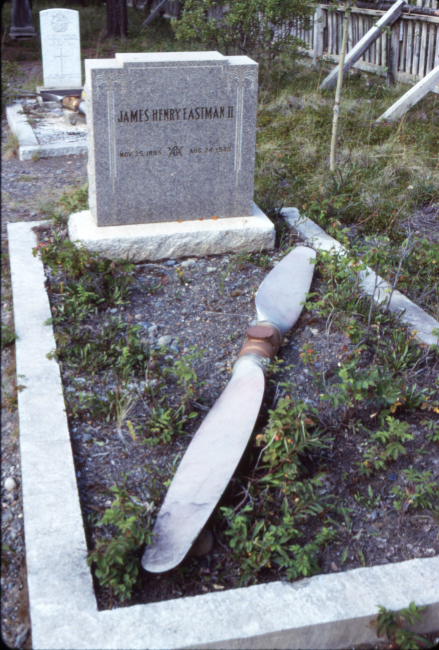 Grave of James Henry Eastman II at the Atlin Pioneer Cemetery at Atlin, British Columbia.