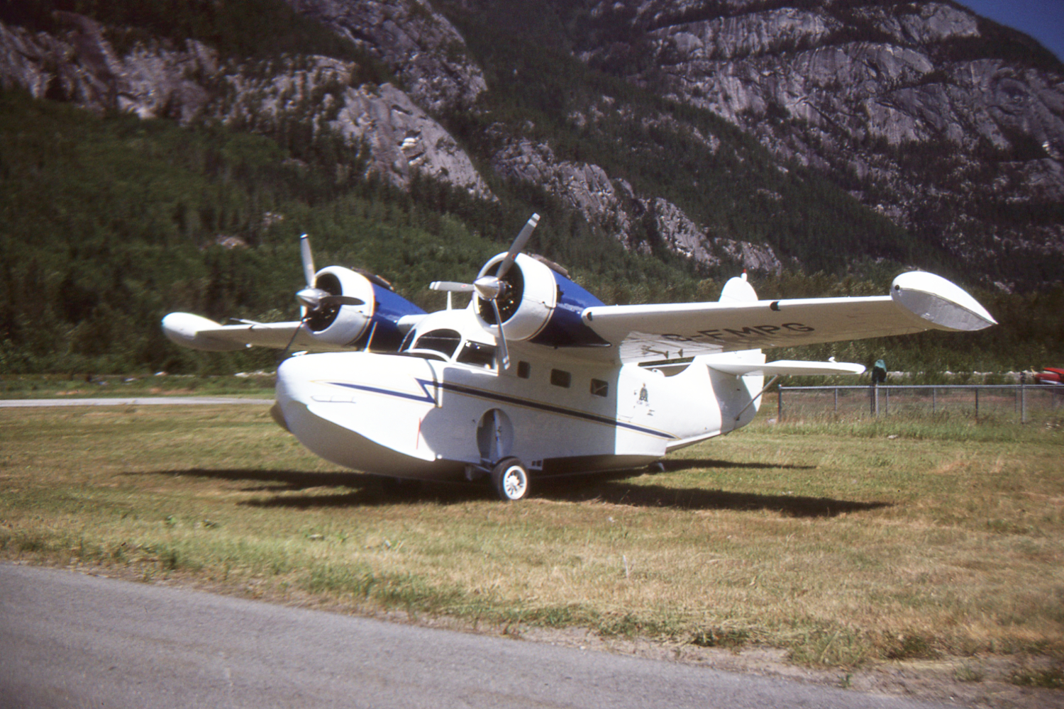 The RCMP's Grumman G-21A Goose C-FMPG at Bella Coola, BC (QBC) on July 3, 1987.