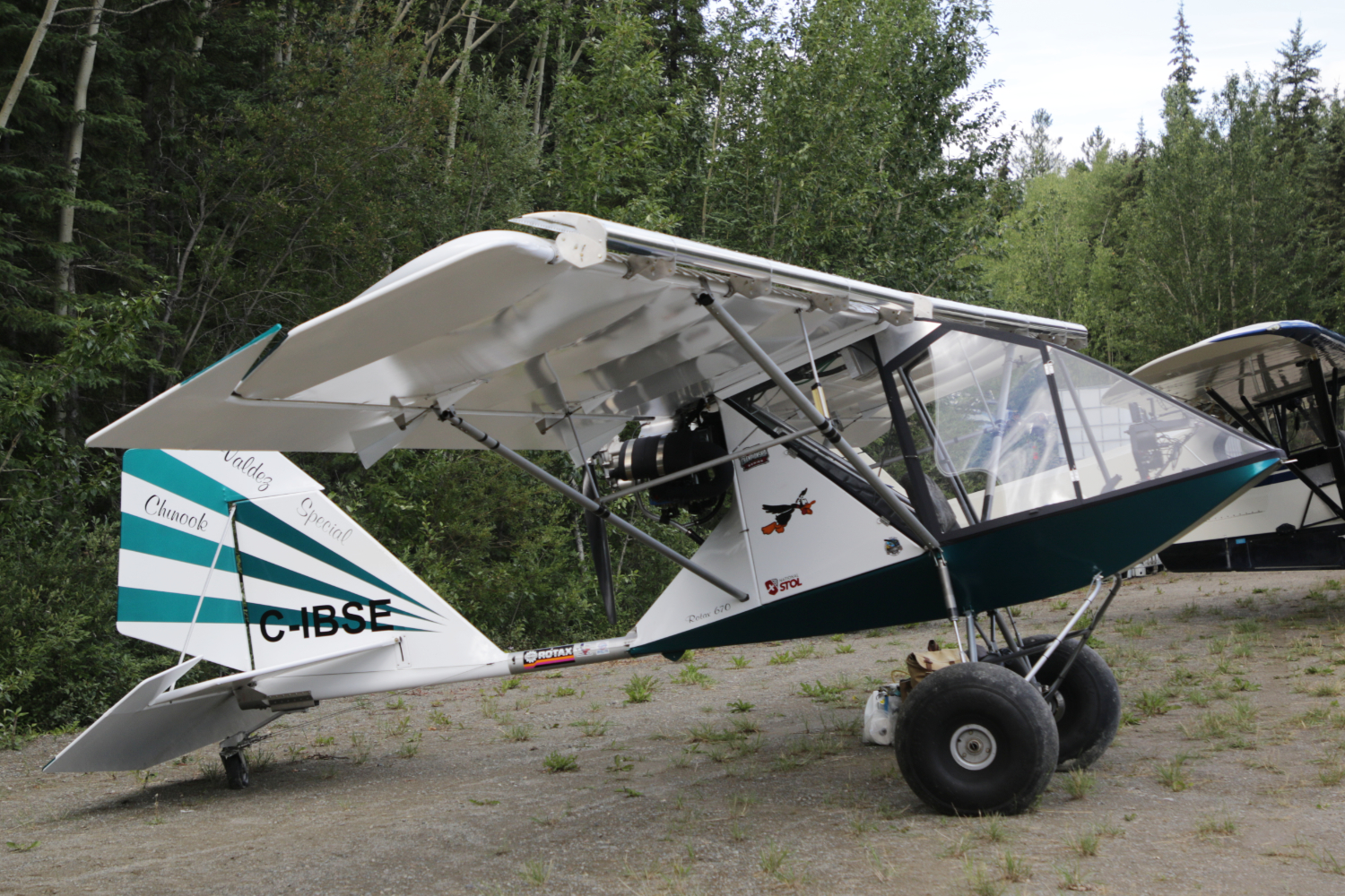 A photo of C-IBSE, a 1983 Birdman Chinook WT II ultralight, at Cousins Airport, Yukon (CFP8), on July 25, 2026.