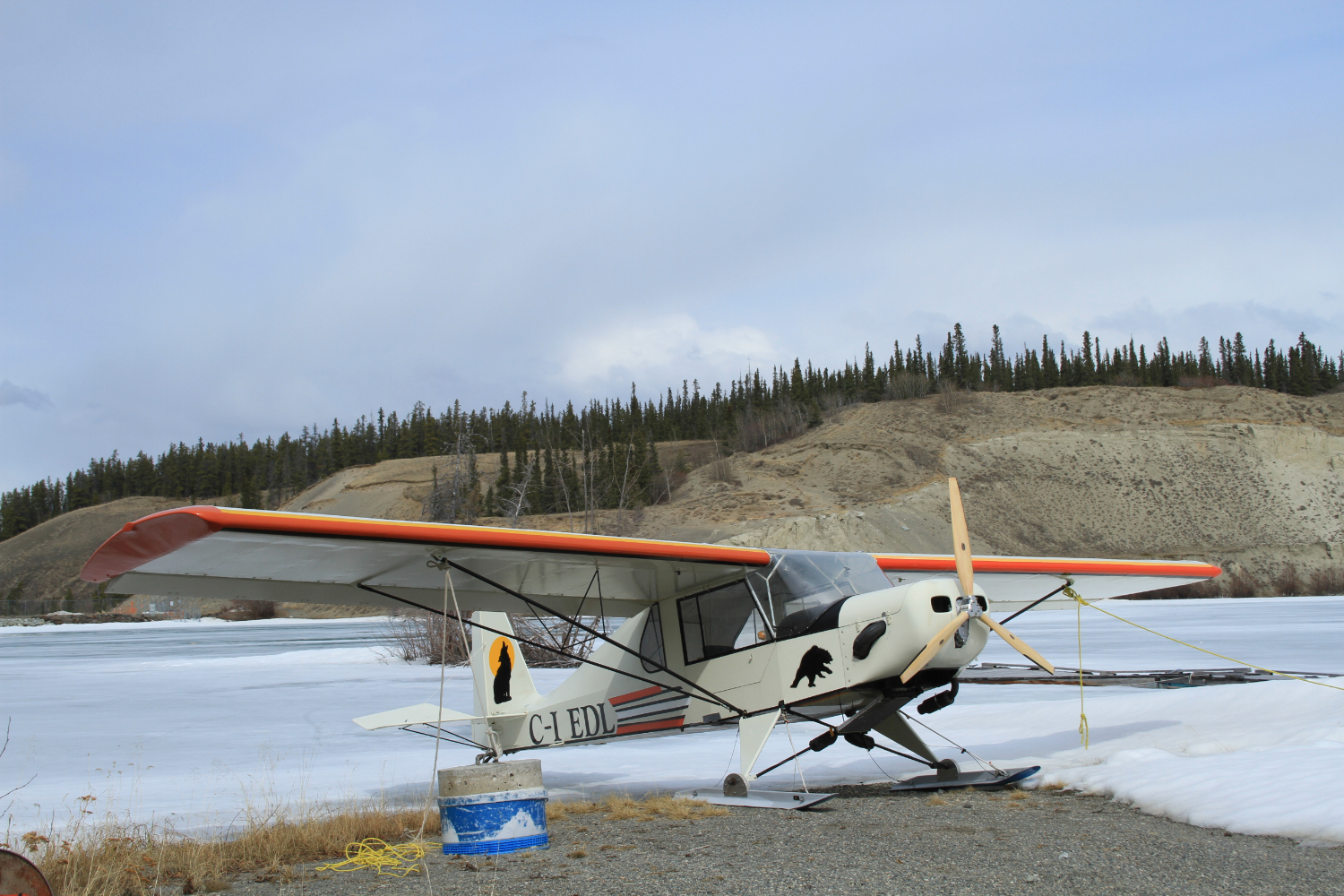 C-IEDL, a Karatoo ultralight, at Schwatka Lake, Whitehorse, Yukon (CEZ5), on April 23, 2012.