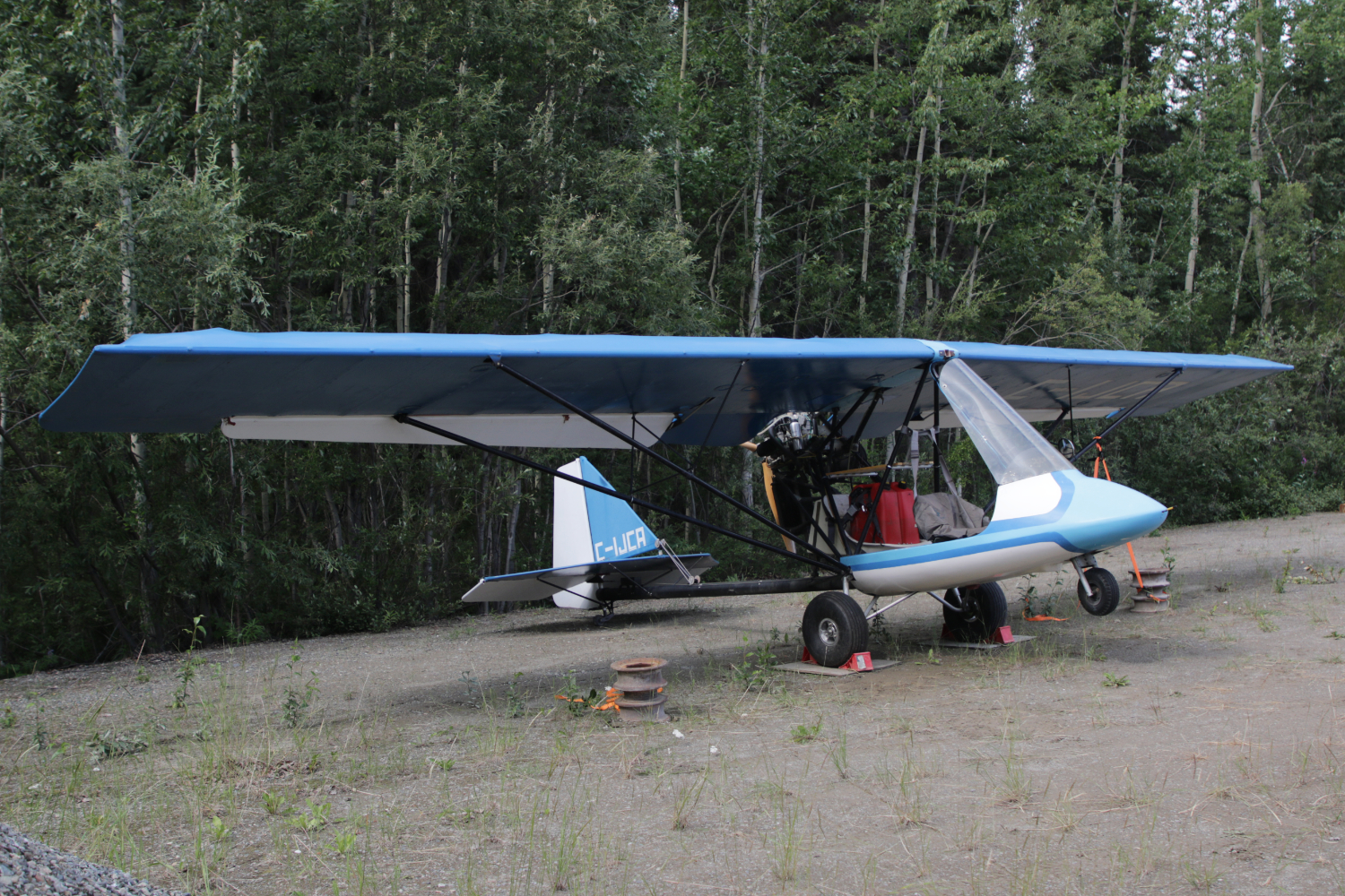 C-IJCA, a Spectrum Beaver RX 550 ultralight at Cousins Airport, Yukon (CFP8), on July 25, 2026.