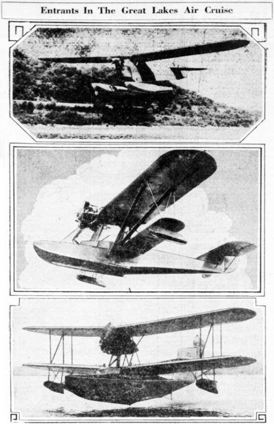 Photo of 3 of the entrants In The Great Lakes Air Cruise, 1930