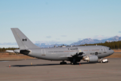 RCAF #150004: CC-150 Polaris aerial refuelling tanker at Whitehorse, Yukon