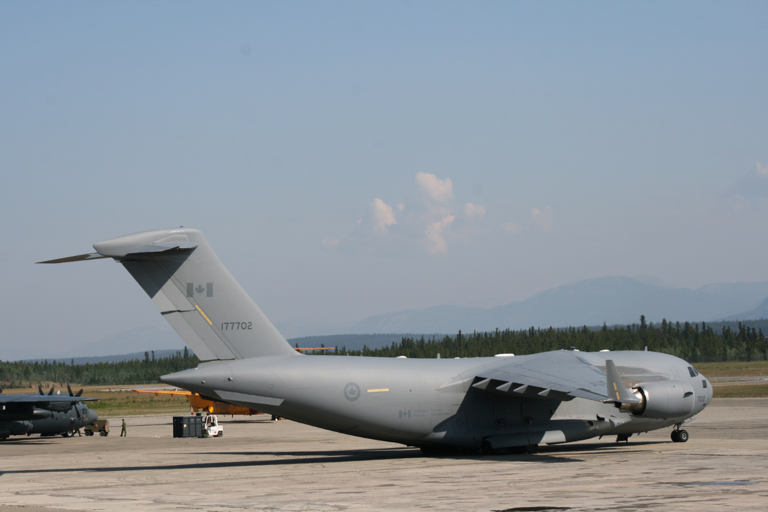 RCAF #177702, a Boeing CC-177 Globemaster, at Whitehorse, Yukon (YXY), on July 6, 2009.