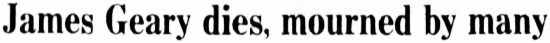 James Geary dies, mourned by many - 1958