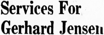 Services For Gerhard Jensen, 1961