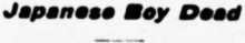 Japanese Boy Dead, 1907