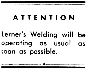 Lerner's Welding, 1959