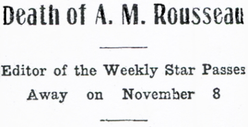 Death of A. M. Rousseau, 1920