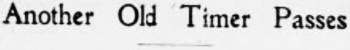 Another Old Timer, Alex Shaver, Passes - 1928