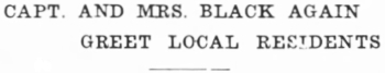 Headline: Capt. and Mrs. Black Again Greet Local Residents, 1935