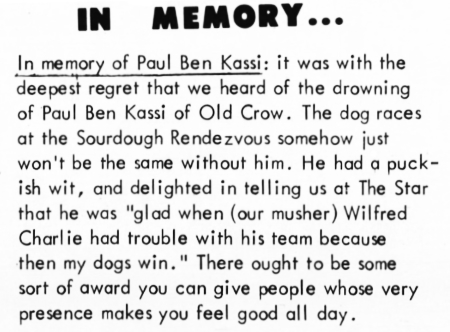 Memorial: Paul Ben Kassi Drowns, 1971