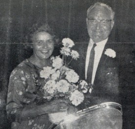 Mr. & Mrs. Vic Wilkinson at the Staff Retirement Party, B.C. Coach Lines