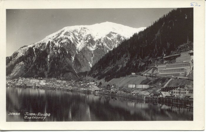 A photo of Juneau, Alaska,  from a ship in 1934.