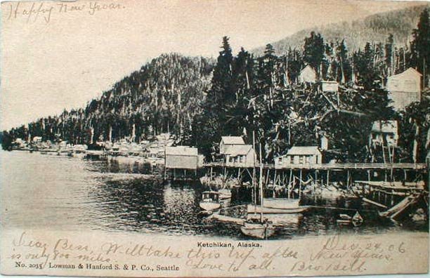 A photo of Ketchikan, Alaska in 1906.