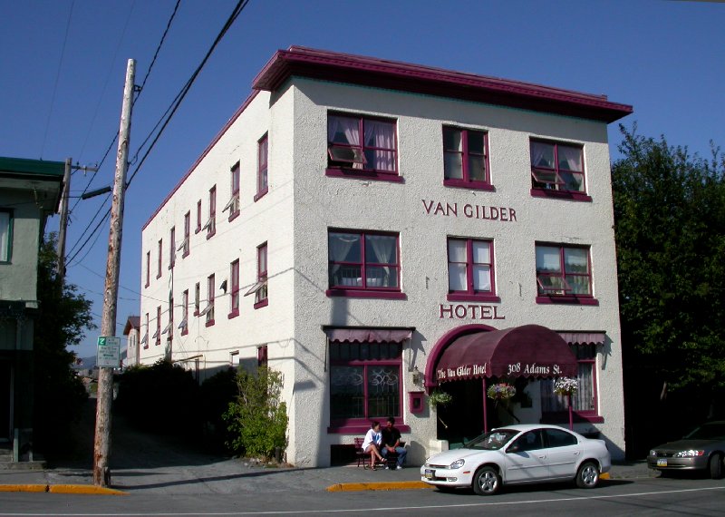 A view of the historic Van Gilder Hotel at Seward, Alaska by Murray Lundberg.