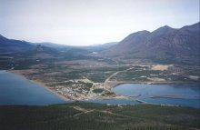 Aerial view of Carcross, YUkon