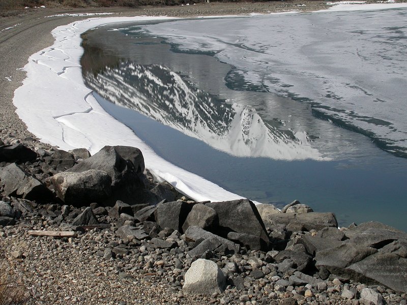 Spring breakup on Lake Bennett, Yukon.