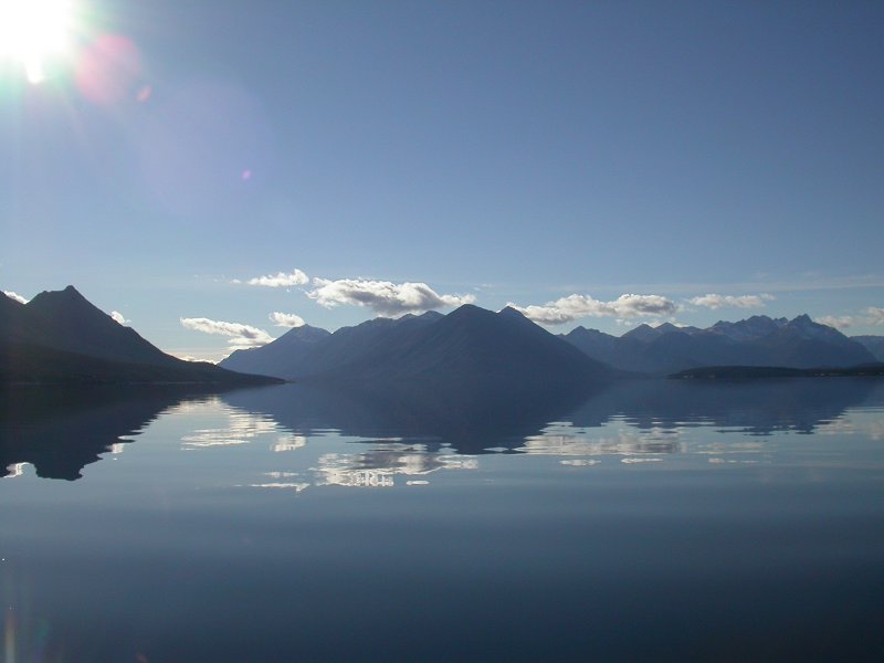 Calm on Lake Bennett, Yukon.