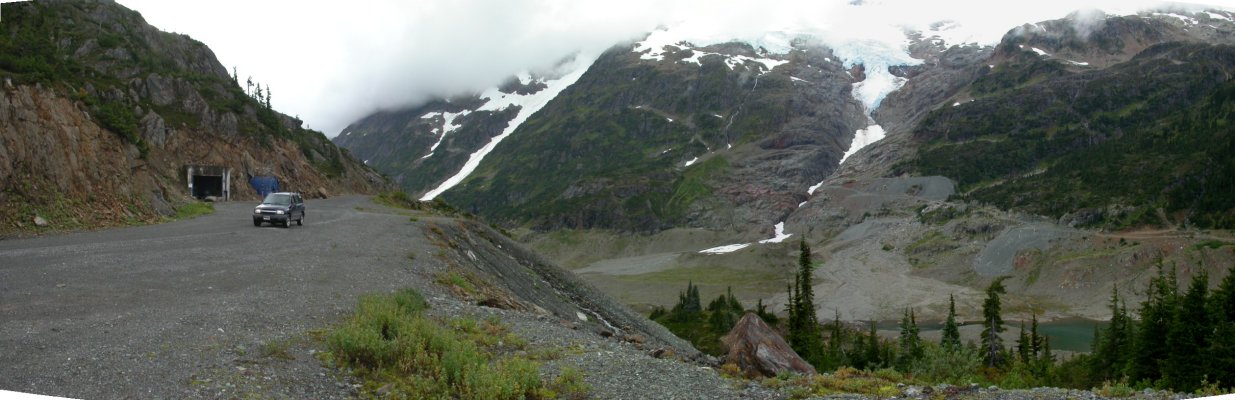 On the abandoned road to the Granduc mine site. September 14, 2002.