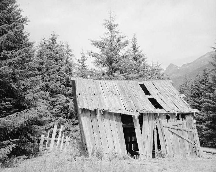 Dyea, Alaska - Photo of the barn, looking north