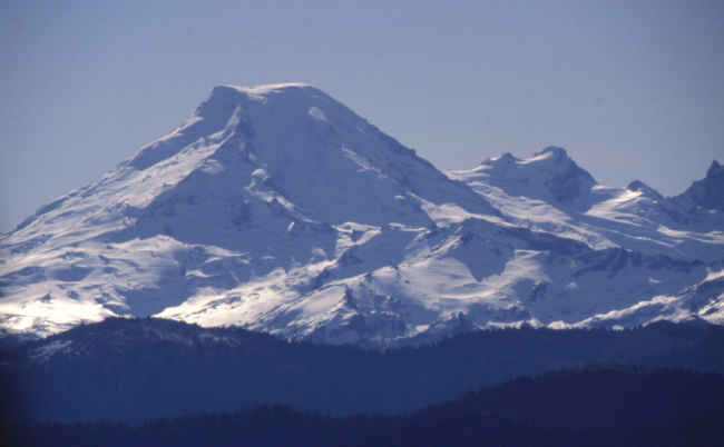 Mount Baker from Mount Mercer in the Chilliwack River valley
