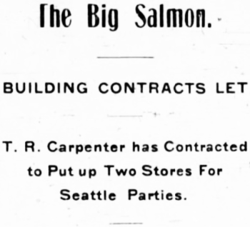The Big Salmon. Building Contracts Let, December 1901