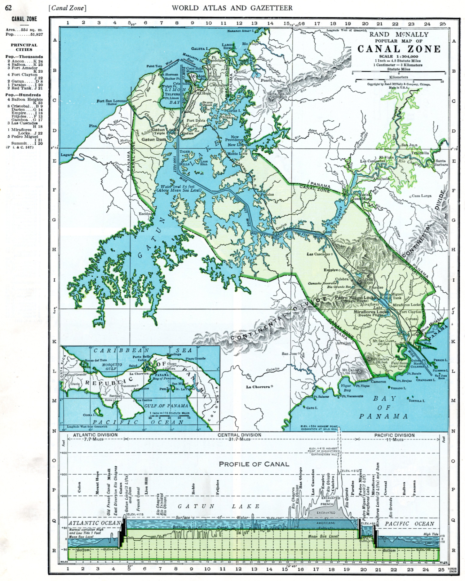 Map of the Canal Zone, 1947