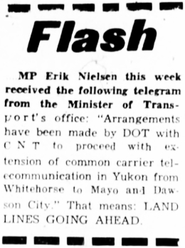 Land Lines Going Ahead - CNT Yukon, 1959