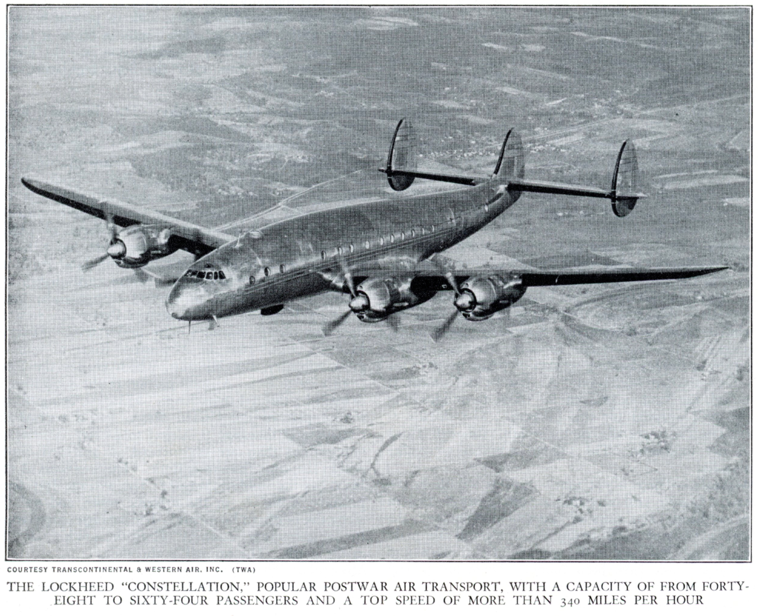 Lockheed Constellation - photo courtesy of Transcontinental & Western Air, Inc. (TWA)