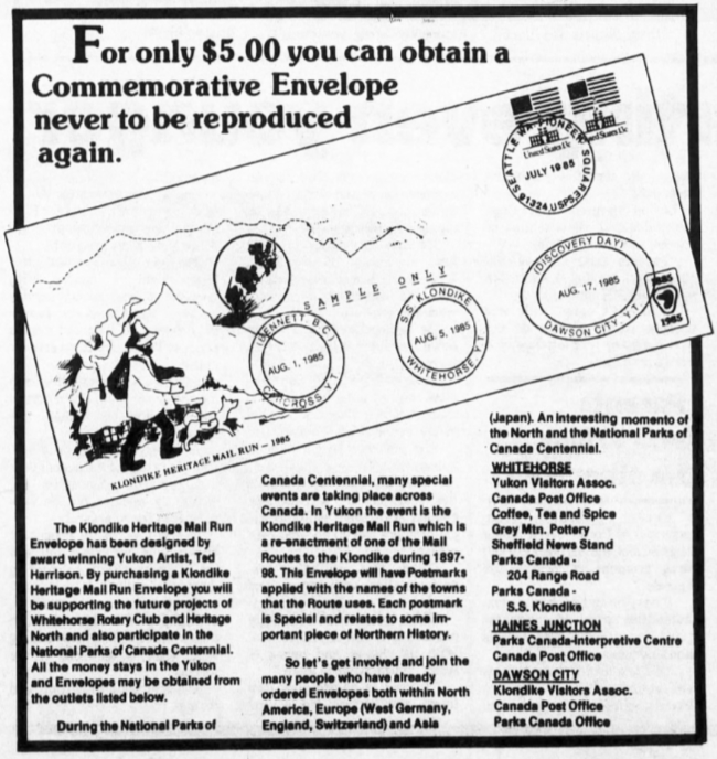 Klondike Heritage Mail Run, 1985
