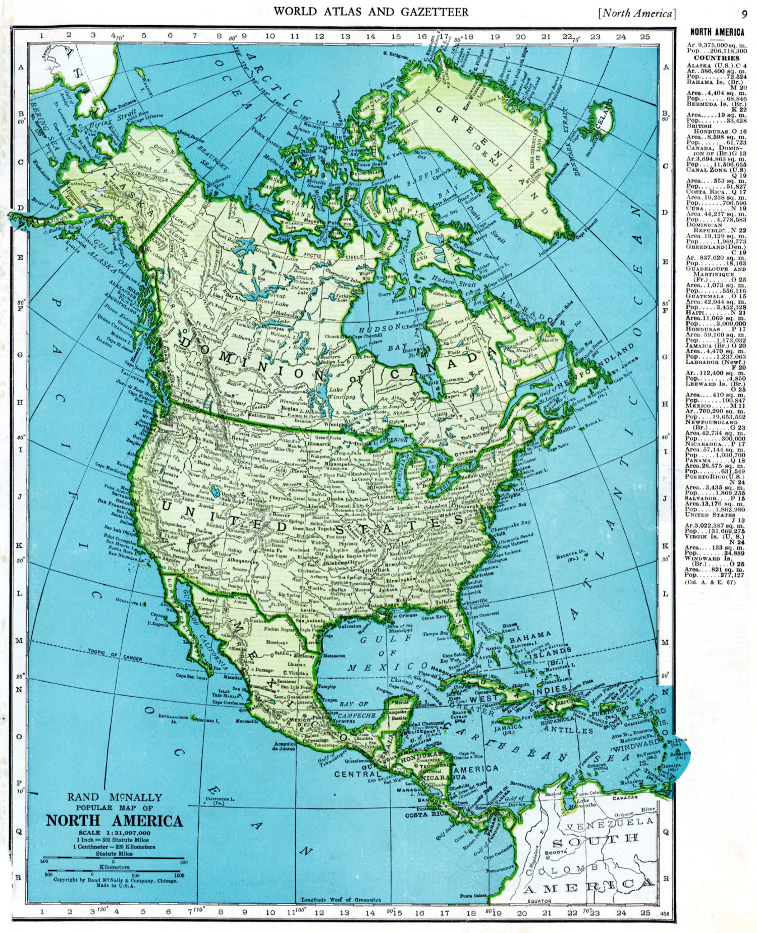 Map of North America, 1947