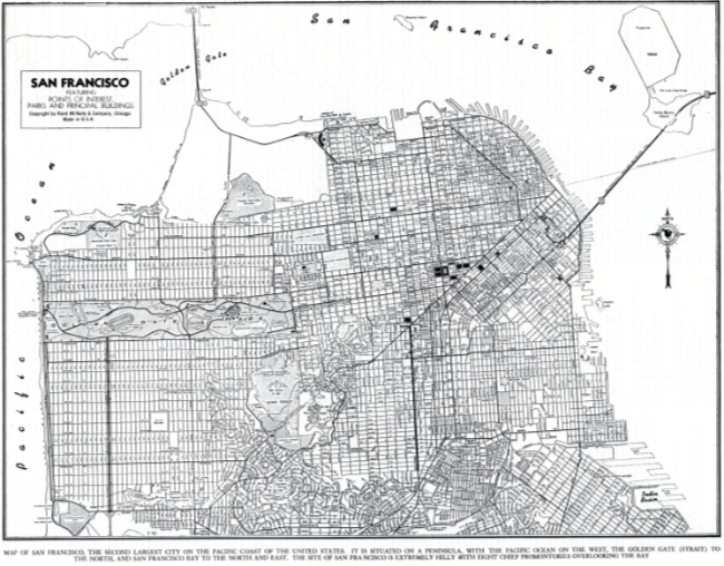 Map of San Francisco, California, in 1947