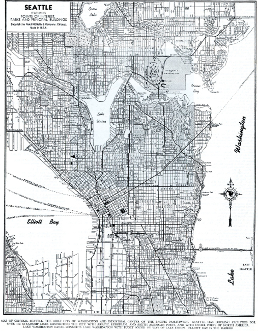 Map of Seattle, Washington, 1947