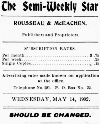 Cemetery location should be changed - Whitehorse 1902