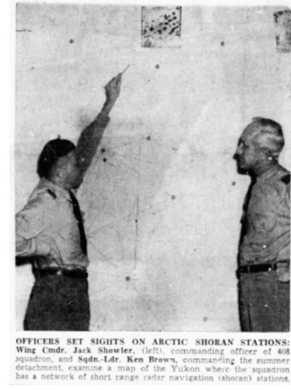 RCAF officers set sights on Arctic Shoran stations, 1955