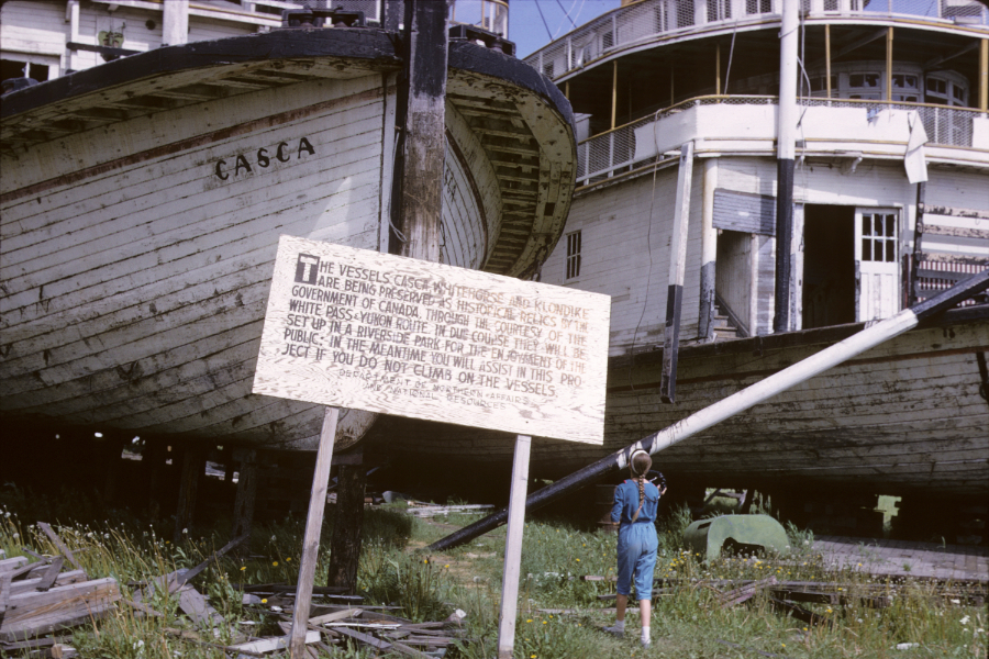The sternwheelers Casca and Whitehorse. Photo shot in 1966 - digital image donated to ExploreNorth by Michael Drews in 2025.