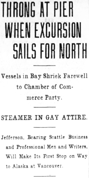 Headline: Throng at Pier When Excursion Sails For North, 1913