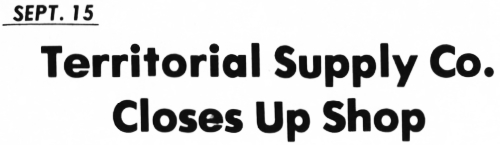 Headline: Territorial Supply Co., Whitehorse, Yukon, August 11, 1976