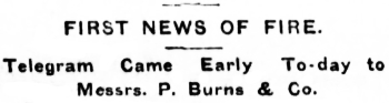 Headline: First News of White Horse Fire, 1905