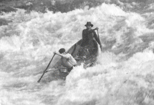 LaRose and Perry run Whitehorse Rapids, 1903. Photo by E. J. Hamacher.