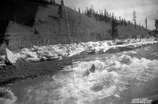 LaRose and Perry run Whitehorse Rapids, 1903. Photo by E. J. Hamacher.