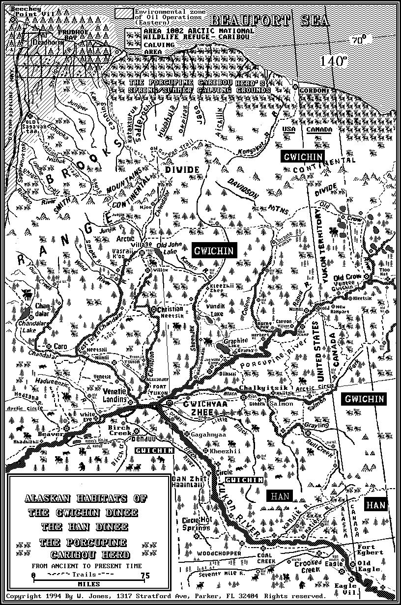 Map of the Gwichin Territory in Alaska