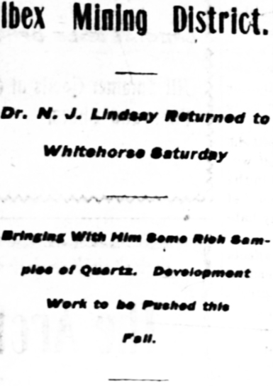 The Ibex River Mining District, 1902
