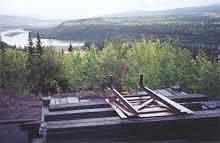 The Yukon's historic Tantalus Butte Coal Mine, along the Yukon River at Carmacks.