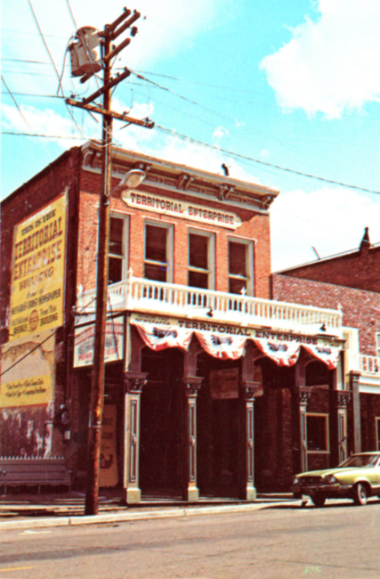 Office of the Territorial Enterprise newspaper in Virgina City, Nevada, in the 1970s