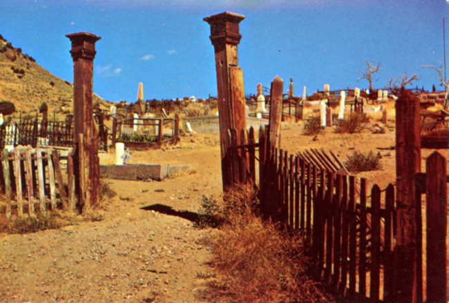 Cemetery at Virgina City, Nevada, in the 1970s