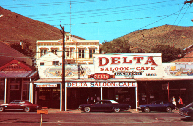 The Delta Saloon in Virgina City, Nevada, in the 1970s