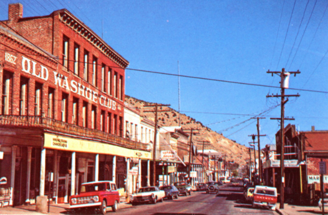 Main Street in Virgina City, Nevada, in the 1970s